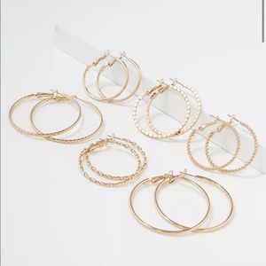 6 Style Gold Hoop Earrings *BRAND NEW*